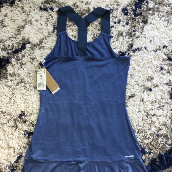 NWT Adidas Women's AEROREADY Y-Back Tennis Dress Crew Blue size M - Picture 5 of 6